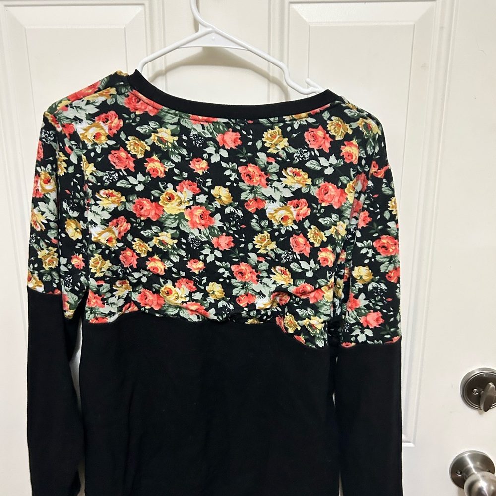 AMPERSAND AVE Pink and Orange Boxy Long Sleeve Sweatshirt - Picture 2 of 2